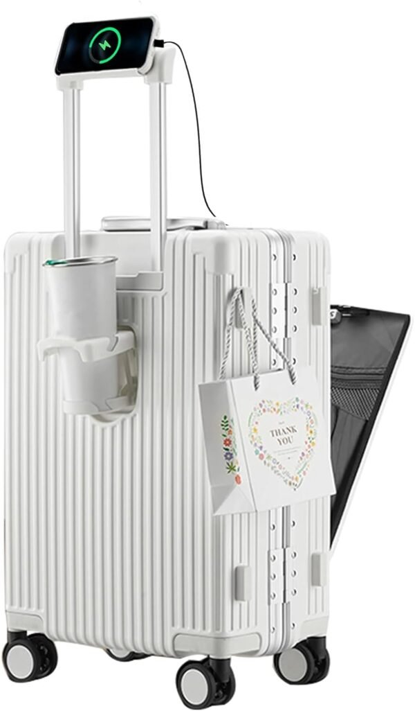 feilario 20in Aluminium Frame PC Hard Shell Spinner Wheels Luggage